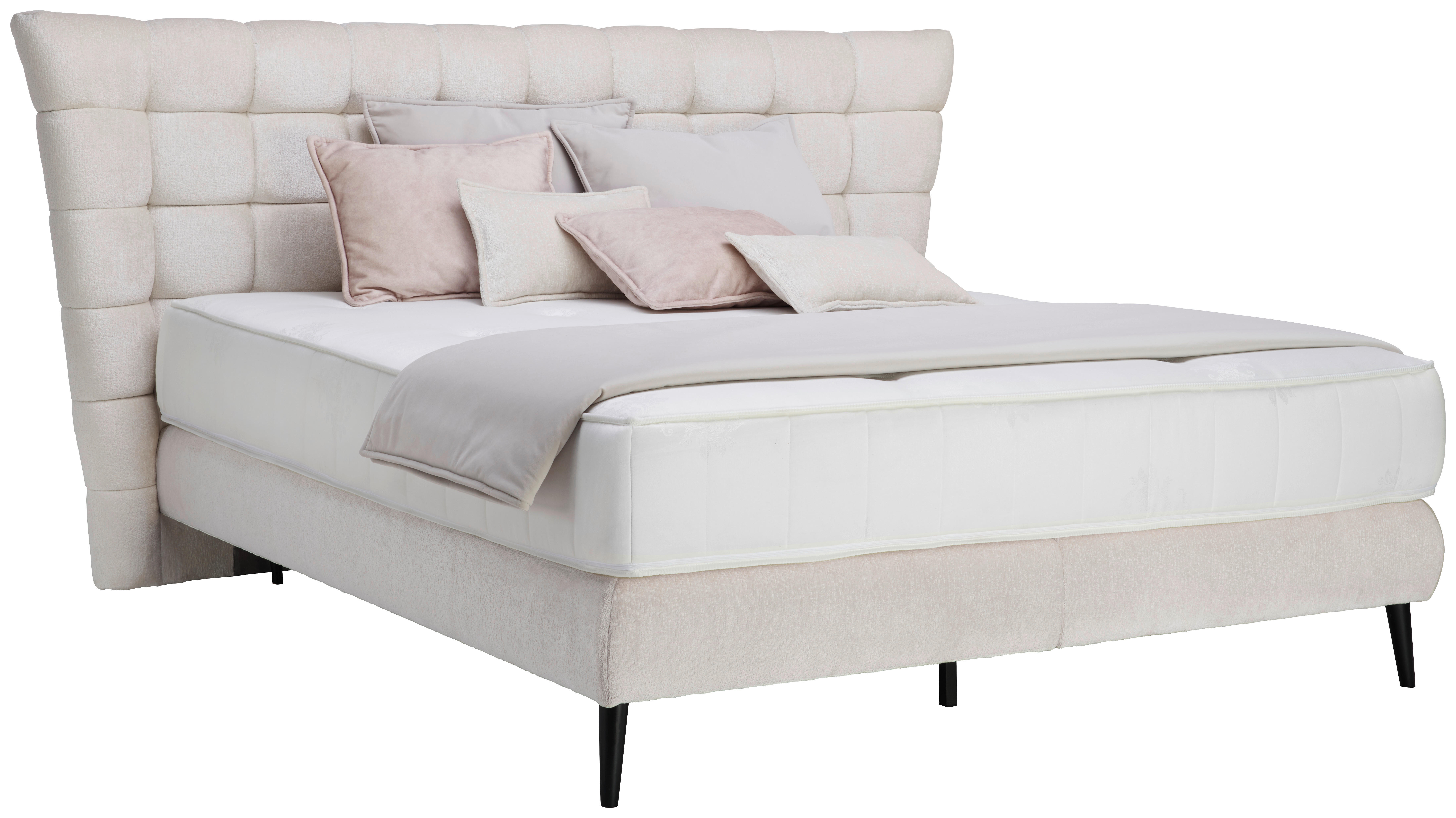 KONTINENTALSÄNG 180/200 cm  i beige  - beige/svart, Design, trämaterial/trä (180/200cm) - Visionight