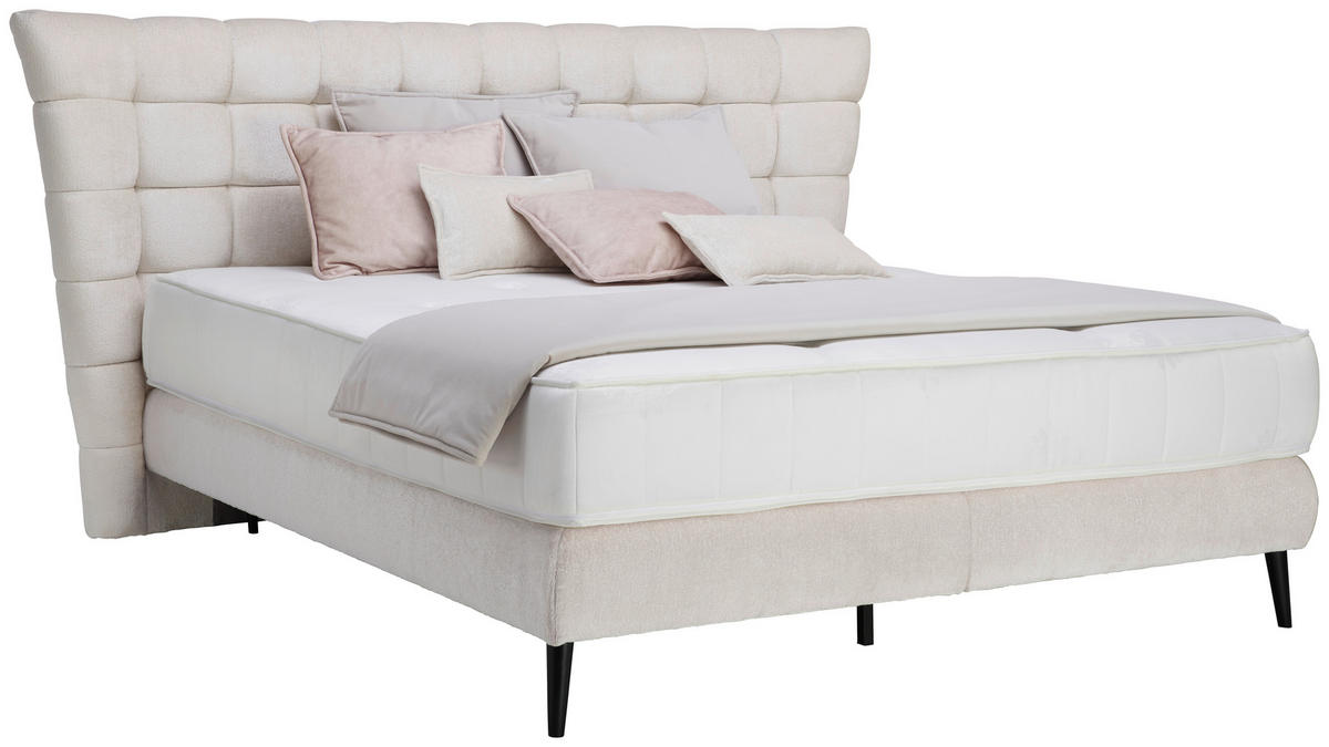 BOXSPRINGBETT 180/200 cm  in Beige  - Beige/Schwarz, Design, Holz/Holzwerkstoff (180/200cm) - Esposa