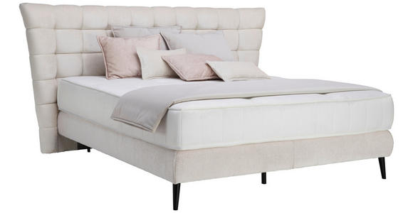 BOXSPRINGBETT 180/200 cm in Beige - Beige/Schwarz, Design, Holz/Holzwerkstoff (180/200cm) - Esposa