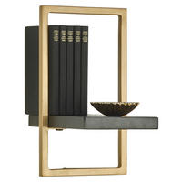 WANDREGAL Akazie massiv Schwarz, Goldfarben  - Goldfarben/Schwarz, Trend, Holz/Metall (20/35/25cm) - Lomoco