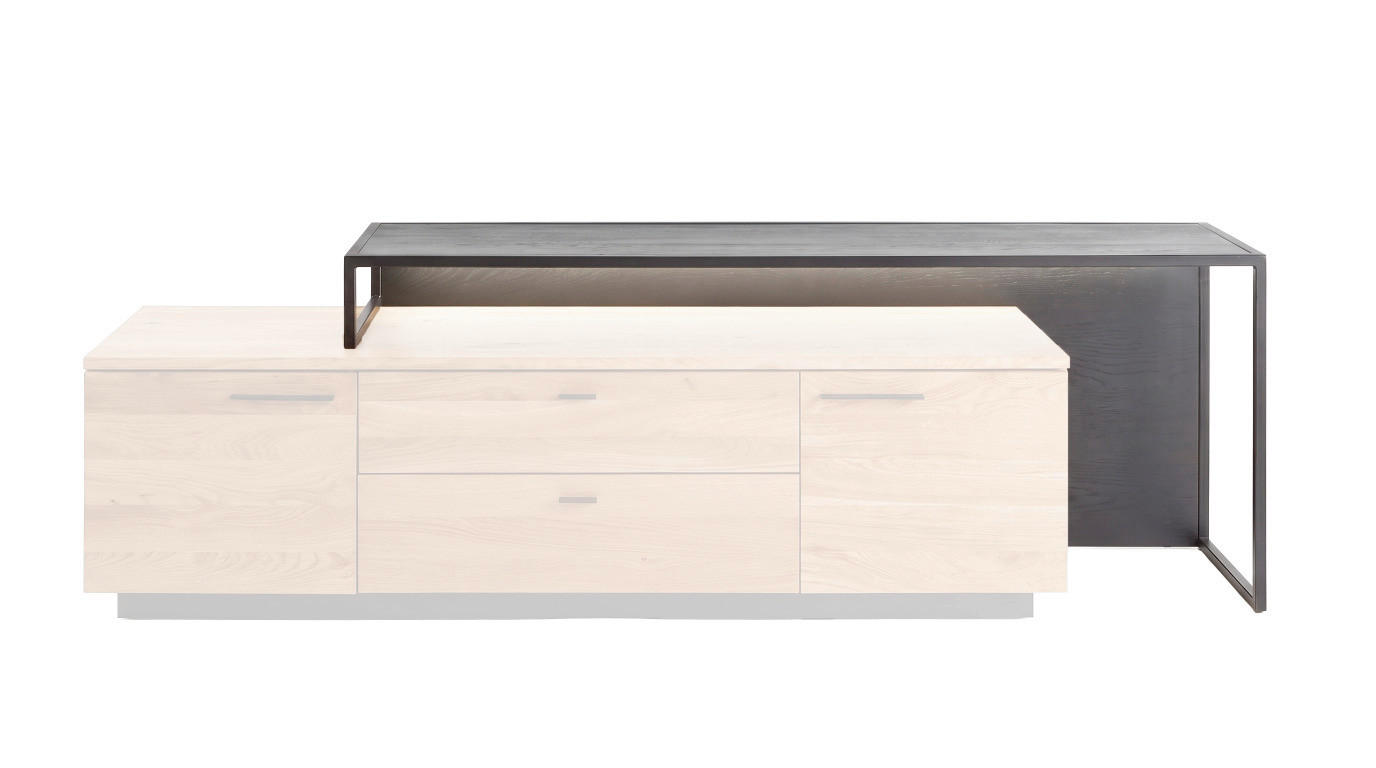 TV-AUFSATZ  Metall  Schwarz  - Schwarz, Design, Metall (154/57/44cm) - Linea Natura