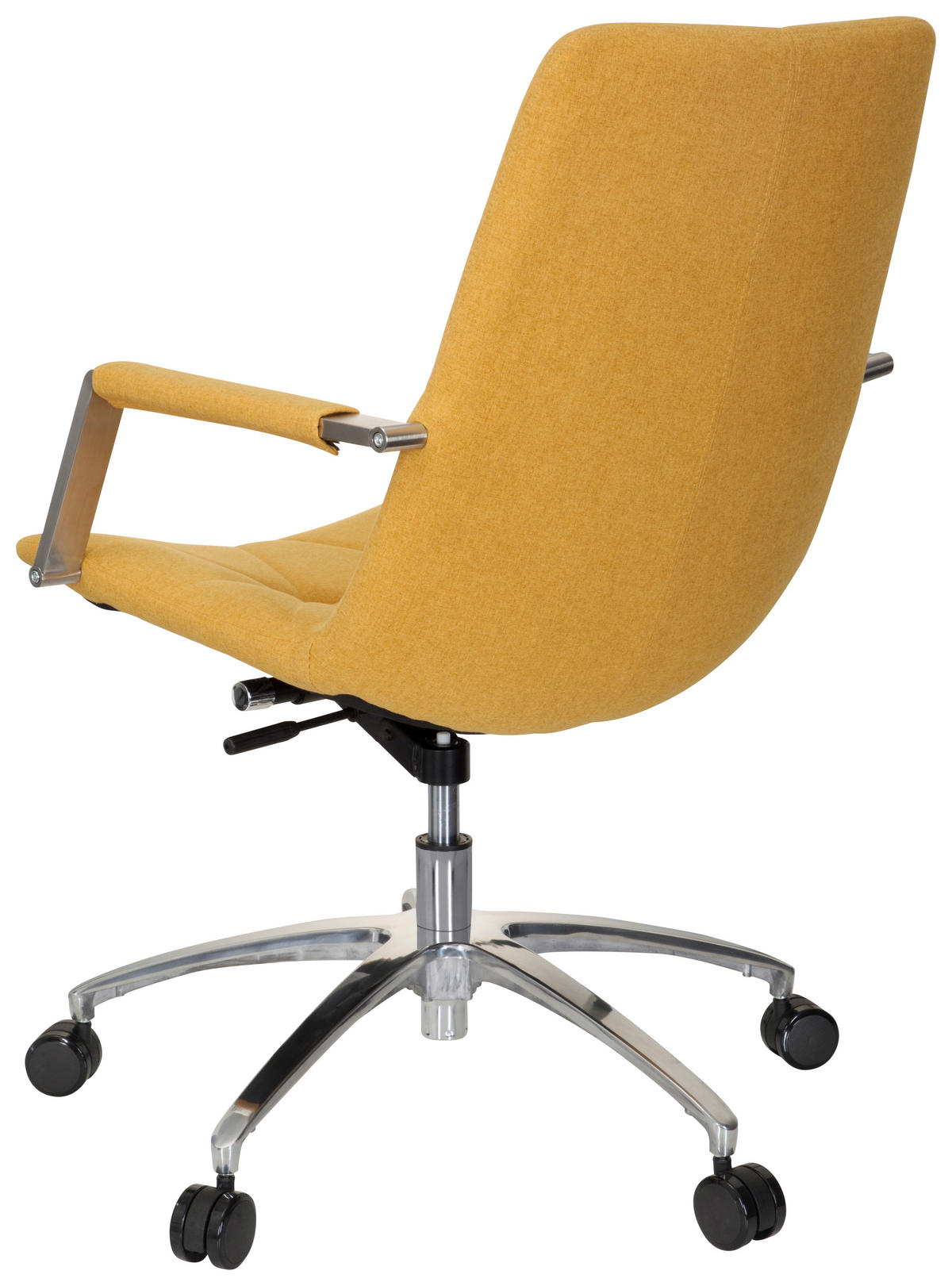 VRTLJIVI STOL tekstil rumena  - rumena/barve aluminija, Moderno, kovina/umetna masa (57/100/75cm) - MID.YOU