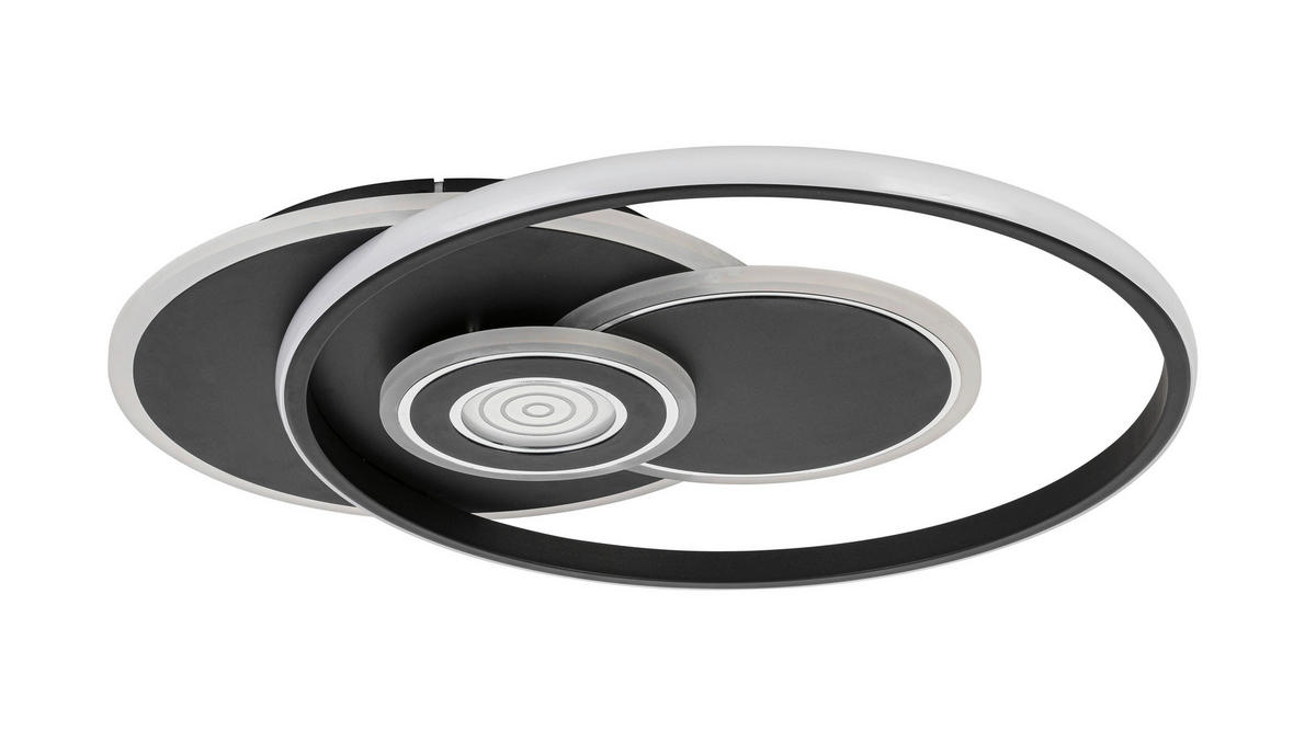LED-DECKENLEUCHTE 54,5/46/6 cm    - Chromfarben/Schwarz, Design, Kunststoff/Metall (54,5/46/6cm) - Novel