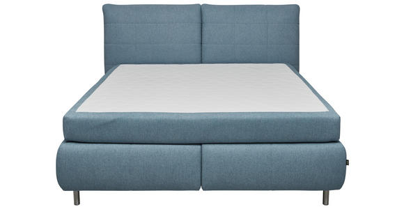 BOXSPRINGBETT 180/200 cm  in Hellblau  - Alufarben/Hellblau, KONVENTIONELL, Textil (180/200cm) - Dieter Knoll