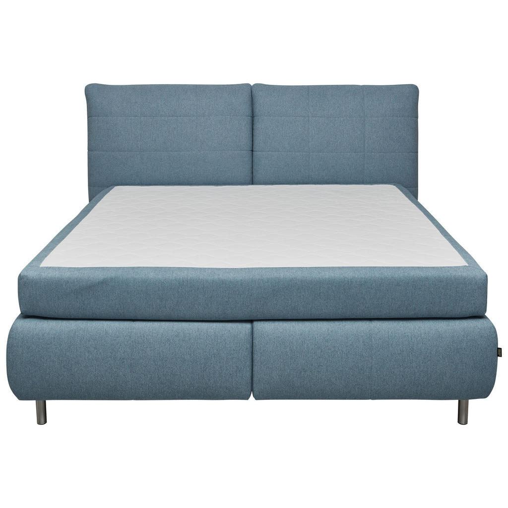 Thumbnail - Dieter Knoll Boxspringbett, Hellblau, Textil, Uni, H2 + H4, Höhe ca. 22 cm, 160x200 cm, Made in EU, Schlafzimmer, Betten...