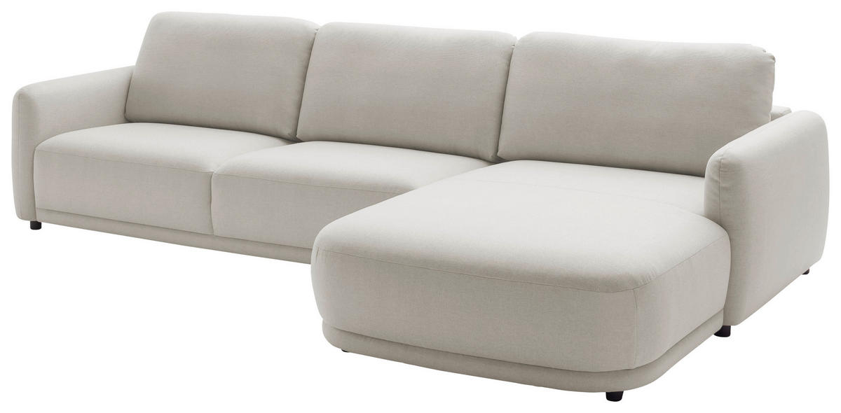 ECKSOFA  in Chenille Naturfarben  318/188 cm  - Schwarz/Naturfarben, Design, Kunststoff/Textil (318/188cm) - Schöner Wohnen