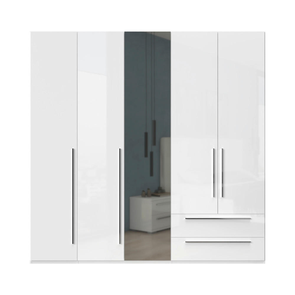 ORMAR SA KLASIČNIM VRATIMA bela, bela visoki sjaj  227/224/56 cm  - bela visoki sjaj/bela, Dizajnerski, metal/pločasti materijal (227/224/56cm)