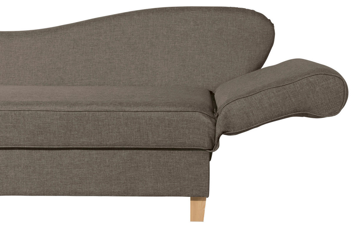 RÉCAMIERE Sahara Flachgewebe  - Hellbraun/Buchefarben, Design, Holz/Textil (190/82/88cm) - Max Winzer