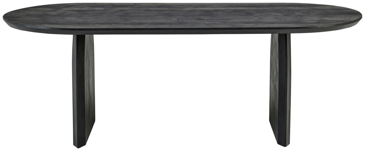 ESSTISCH Mangoholz teilmassiv oval Schwarz  - Schwarz, MODERN, Holz (220/76/100cm) - MID.YOU