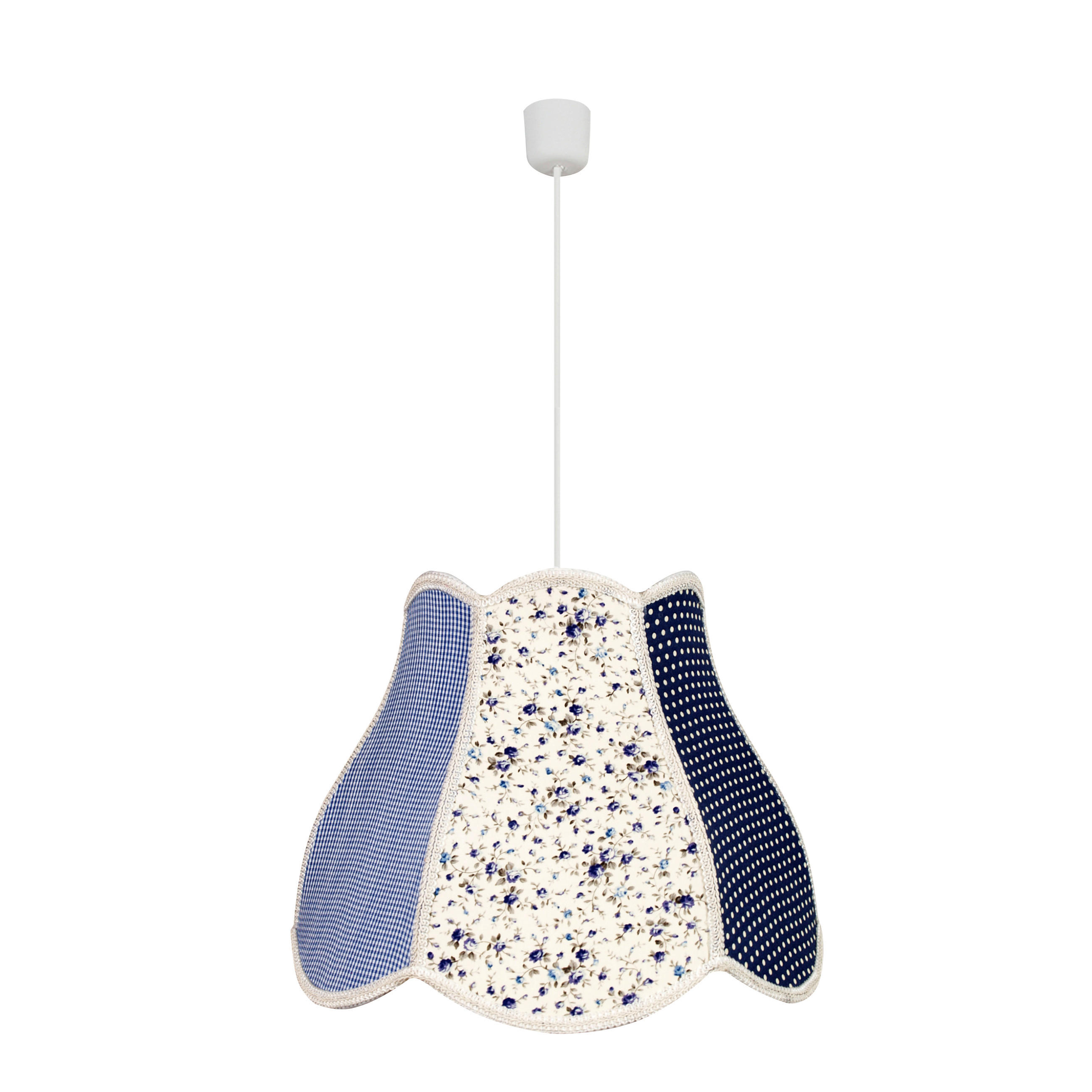 PENDELLEUCHTE Zuza 35/35/90 cm  - Blau/Hellgrau, KONVENTIONELL, Kunststoff/Textil (35/35/90cm)