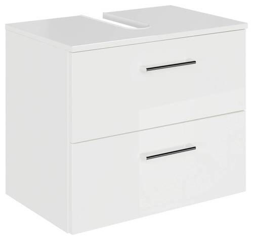 WASCHBECKENUNTERSCHRANK 60/49,8/38,3 cm  - Chromfarben/Weiß Hochglanz, KONVENTIONELL, Holzwerkstoff/Metall (60/49,8/38,3cm) - Sadena