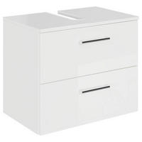WASCHBECKENUNTERSCHRANK 60/49,8/38,3 cm  - Chromfarben/Weiß Hochglanz, KONVENTIONELL, Holzwerkstoff/Metall (60/49,8/38,3cm) - Sadena