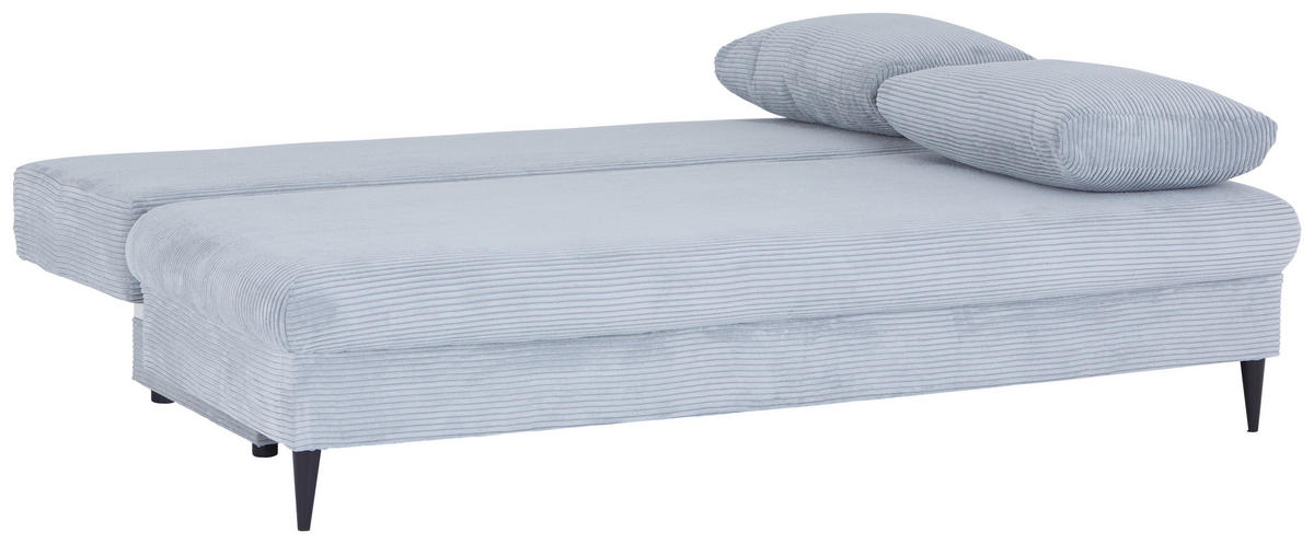 CANAPEA EXTENSIBILĂ lemn, plastic, textil gri  - negru/gri, Modern, plastic/lemn (200/95/95cm)