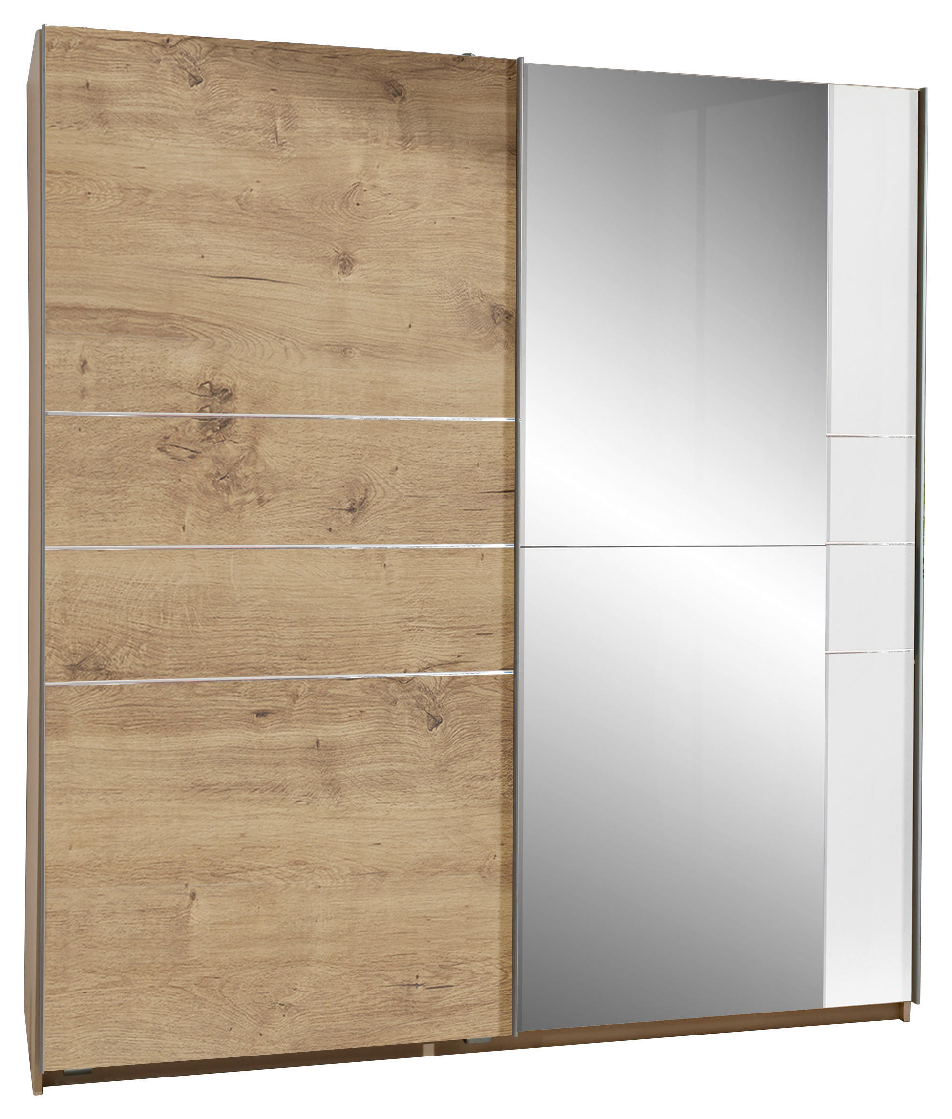 SKRIŇA S POS. DVER. – HOR.VED, biela, farba duba, 180/198/64 cm - biela/farba duba, Modern, kov/kompozitné drevo (180/198/64cm) - MID.YOU
