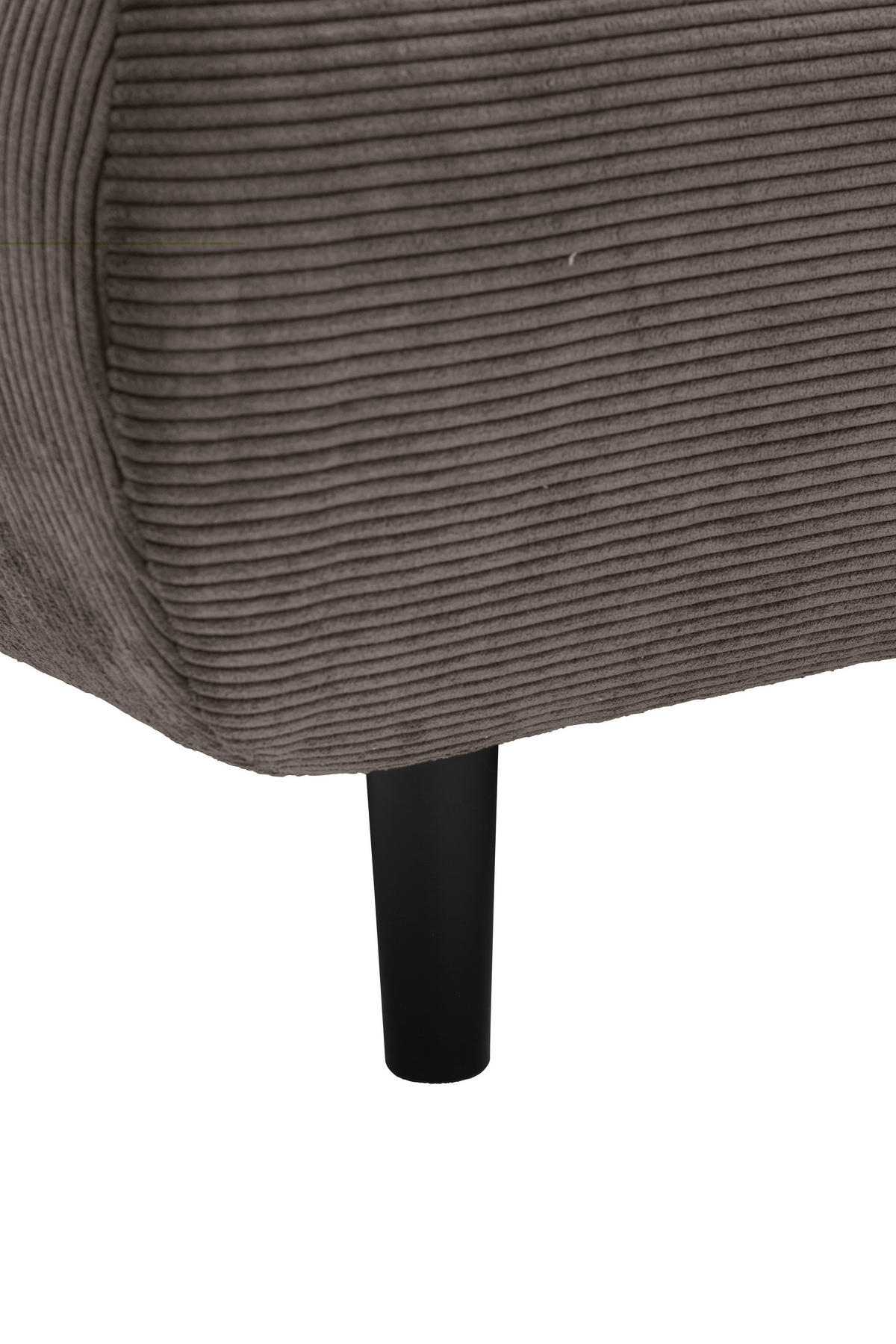 ECKSOFA Ottomane rechts, Eckteil  Taupe Feincord  - Taupe/Schwarz, Design, Holz/Textil (288/215cm) - Pure Home Lifestyle
