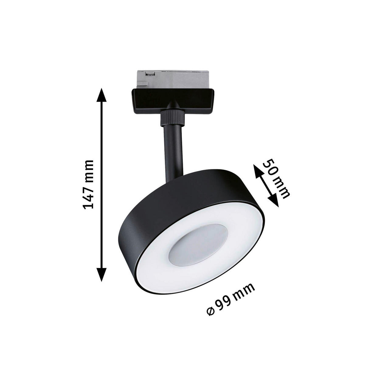 SCHIENENSYSTEM-STRAHLER - Chromfarben, Basics, Kunststoff/Metall (9,8/15,4/5,0cm) - Paulmann