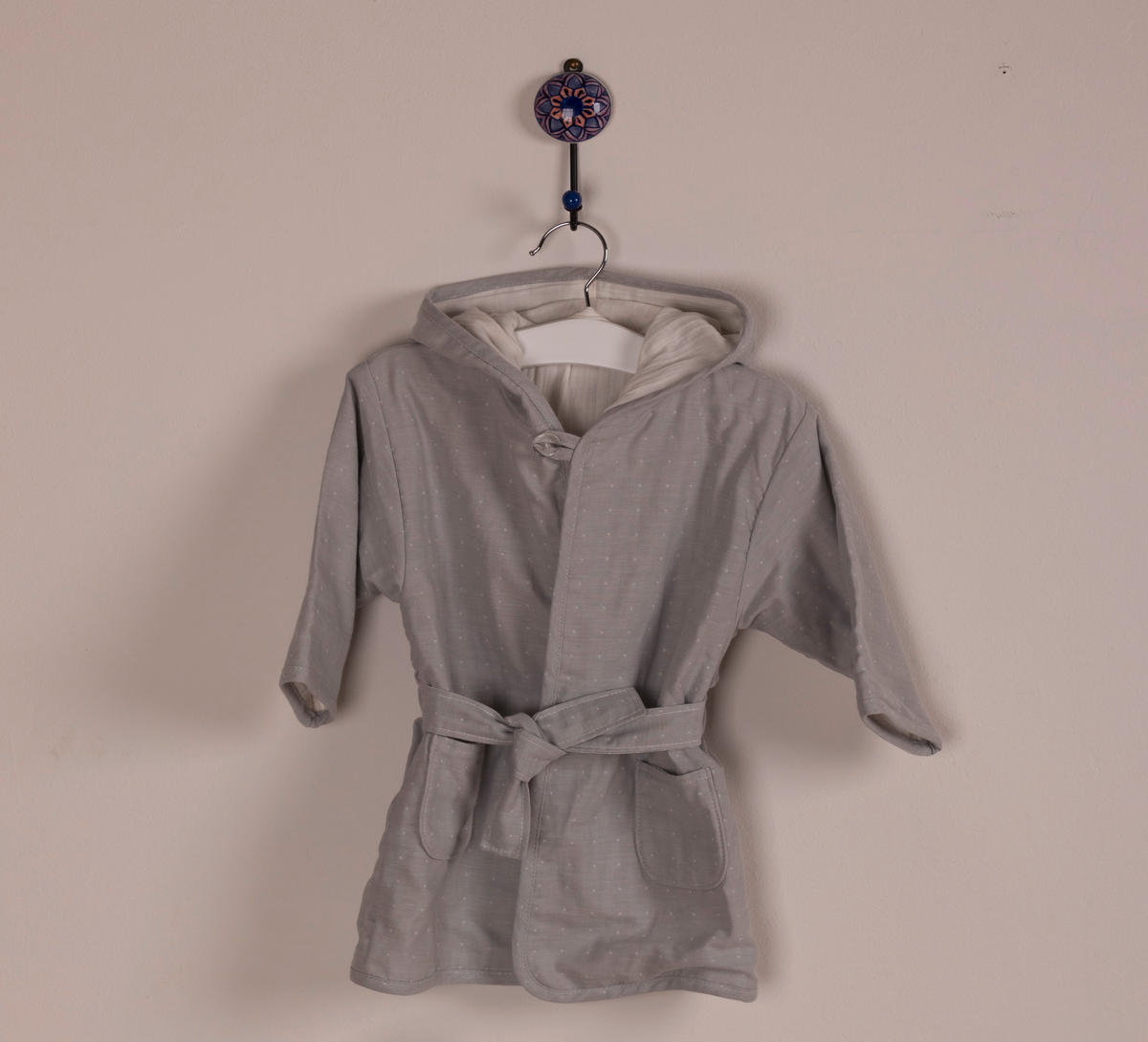 KINDERBADEMANTEL 80/86  - Creme/Grau, Basics, Textil (80/86null) - Bebe's Collection