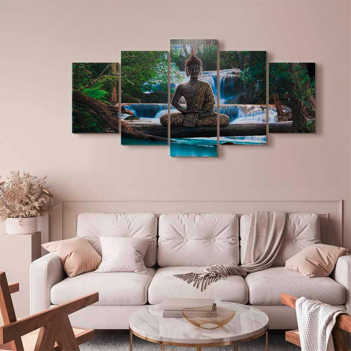 LEINWANDBILD Landschaft & Natur, Buddha 200/100/1,2 cm  - Multicolor, Basics, Holzwerkstoff/Textil (200/100/1,2cm) - artgeist