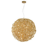 HÄNGELEUCHTE Sarea 75/75/300 cm   - Goldfarben, Design, Glas/Kunststoff (75/75/300cm) - Paul Neuhaus