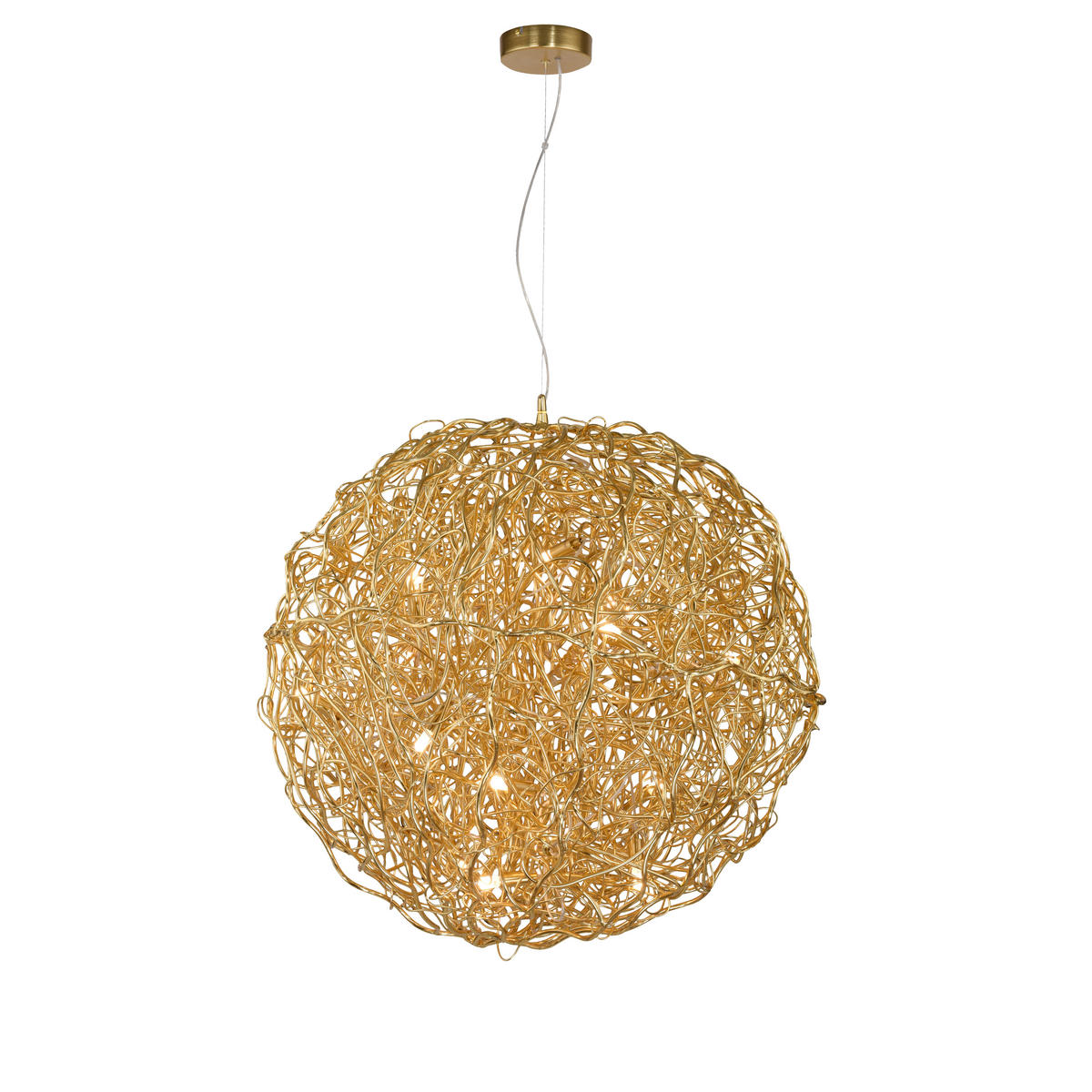 HÄNGELEUCHTE Sarea 75/75/300 cm   - Goldfarben, Design, Glas/Kunststoff (75/75/300cm) - Paul Neuhaus