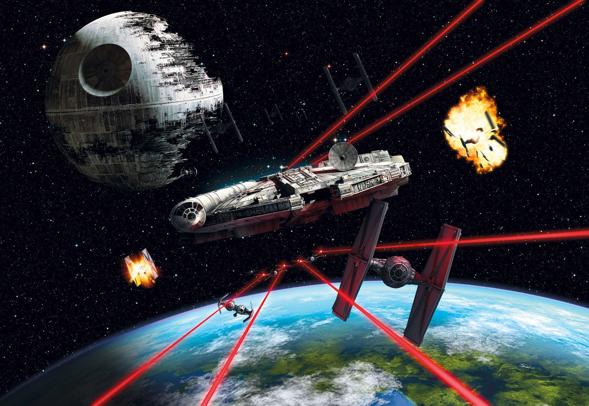 FOTOTAPETE Star Wars  - Multicolor/Schwarz, LIFESTYLE, Papier (368/254cm) - Disney