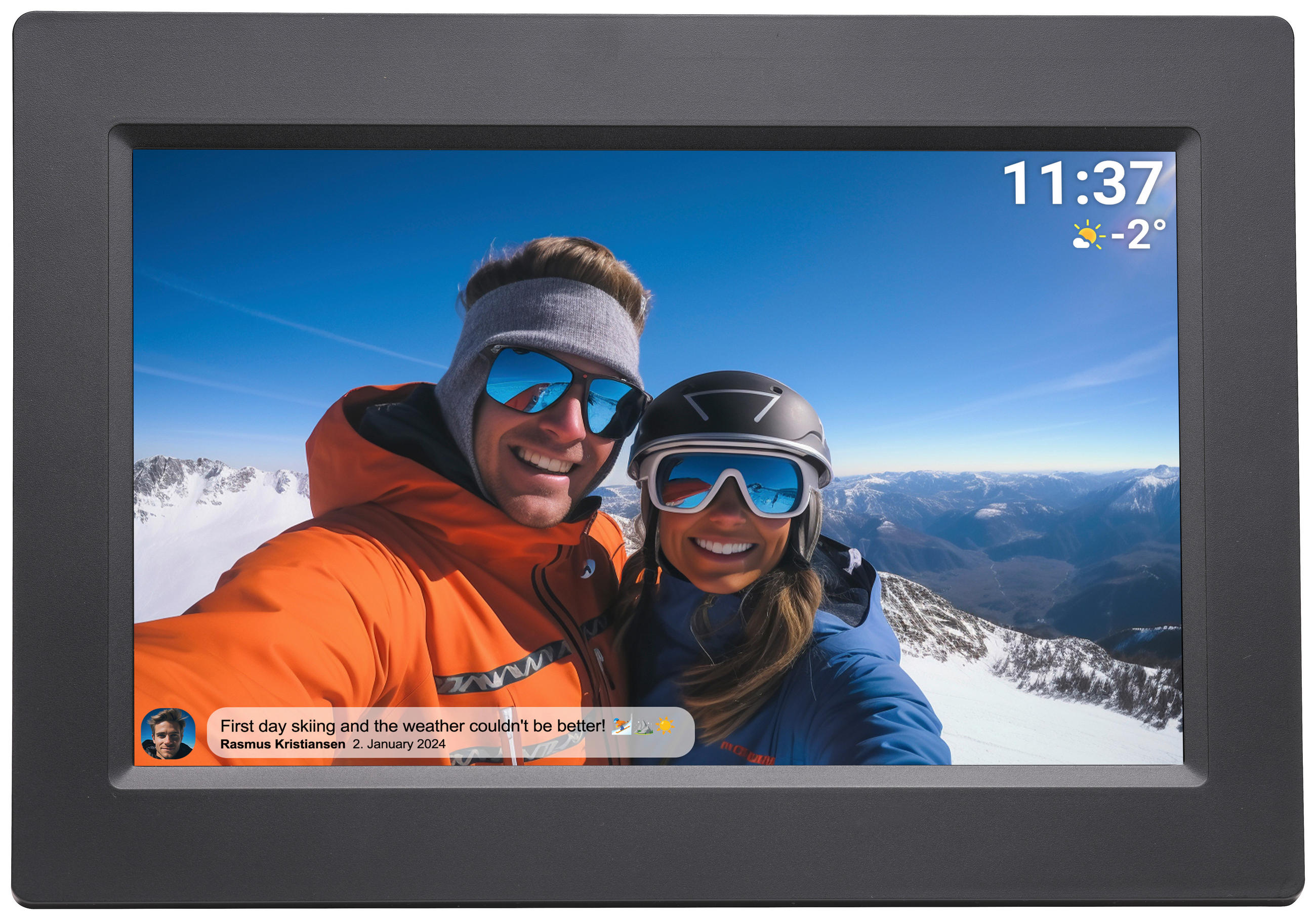 DIGITALER BILDERRAHMEN - Schwarz, Design, Kunststoff (26,7/19,6/2,4cm) - DENVER