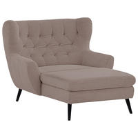 XXL-SESSEL Cord Taupe    - Taupe/Schwarz, Design, Holz/Textil (120/101/165cm) - Stylife