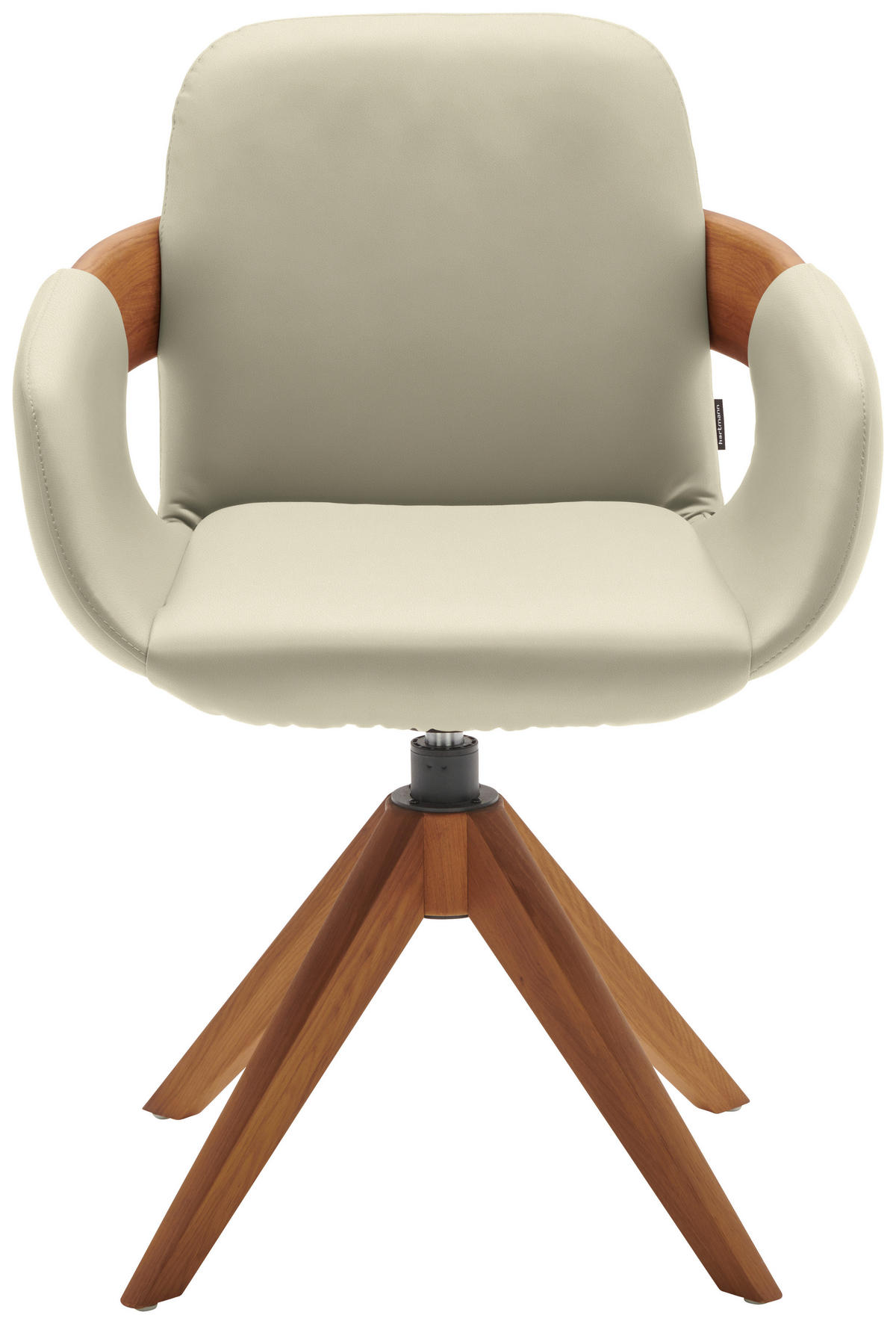 ARMLEHNSTUHL  Lederauswahl, Stoffauswahl, Typenauswahl, Sitzfläche 360° drehbar, automatische Rückholfunktion  Echtleder  - Eichefarben/Cognac, Natur, Leder/Holz (60/86/60cm) - Valnatura