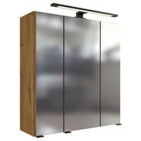 Dulap Cu Oglindă 60/64/20 cm  - culoare lemn stejar, Modern, sticlă/material pe bază de lemn (60/64/20cm) - Held