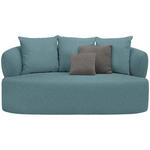 2-SITZER-SOFA in Plüsch Petrol  - Petrol/Schwarz, MODERN, Kunststoff/Textil (177/86/105cm) - Hom`in