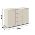 KOMMODE  in 120/81/42 cm  - Champagner, Design, Holzwerkstoff/Metall (120/81/42cm) - Carryhome