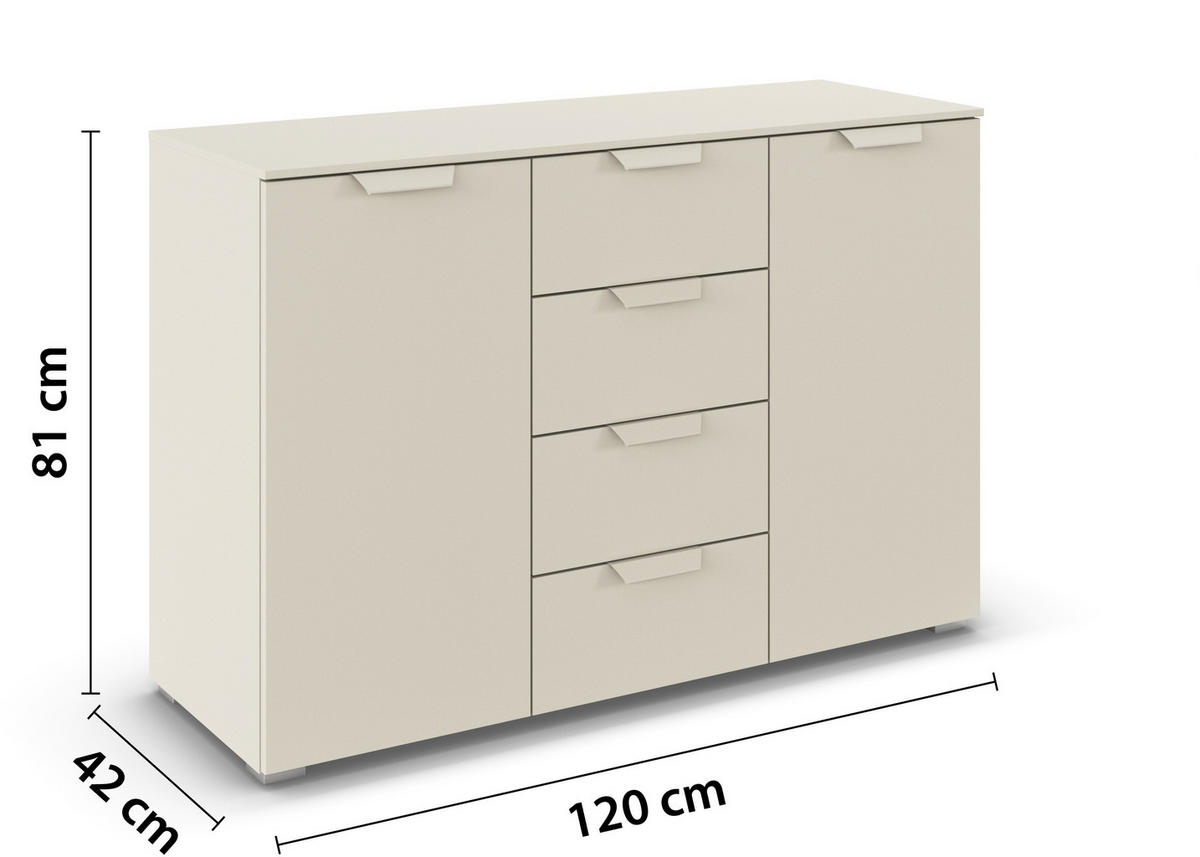 KOMMODE  in 120/81/42 cm  - Champagner, Design, Holzwerkstoff/Metall (120/81/42cm) - Carryhome