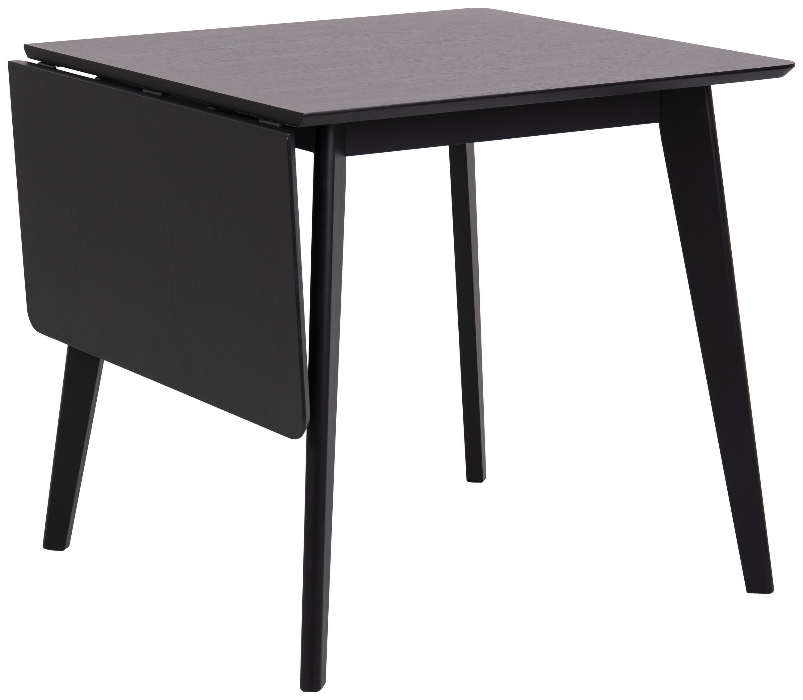 JEDILNA MIZA, furnirano les kavčukovca črna  - črna, Konvencionalno, leseni material/les (80/80/76cm) - Carryhome