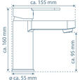 WASCHTISCHARMATUR 5,5/15,9/15,7 cm  - Graphitfarben, Basics, Metall (5,5/15,9/15,7cm) - Xora