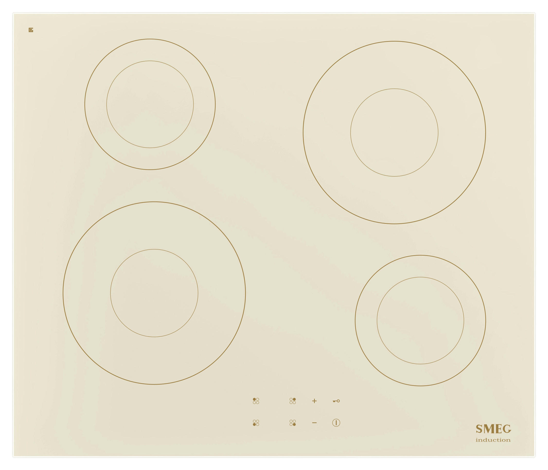 Smeg Induktionskochfeld Cortina Creme 60x5.6x51.5 cm