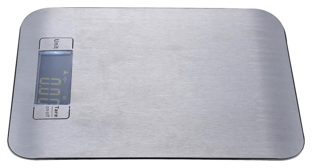 KÜCHENWAAGE  - Silberfarben, Basics, Kunststoff/Metall (1,5/14/21,5cm)