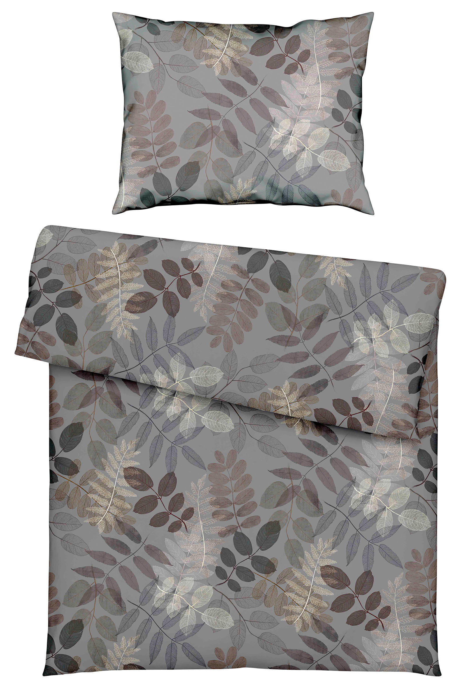 BETTWÄSCHE 3-teilig Atelier Makosatin 140/200 cm  - Grau, LIFESTYLE, Textil (140/200cm) - Estella