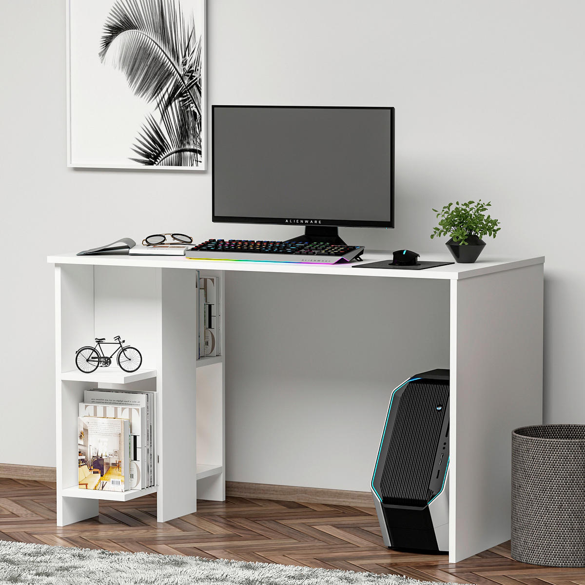 SCHREIBTISCH 120/60/73 cm Weiss  - Weiss, Design, Holzwerkstoff (120/60/73cm) - Livetastic