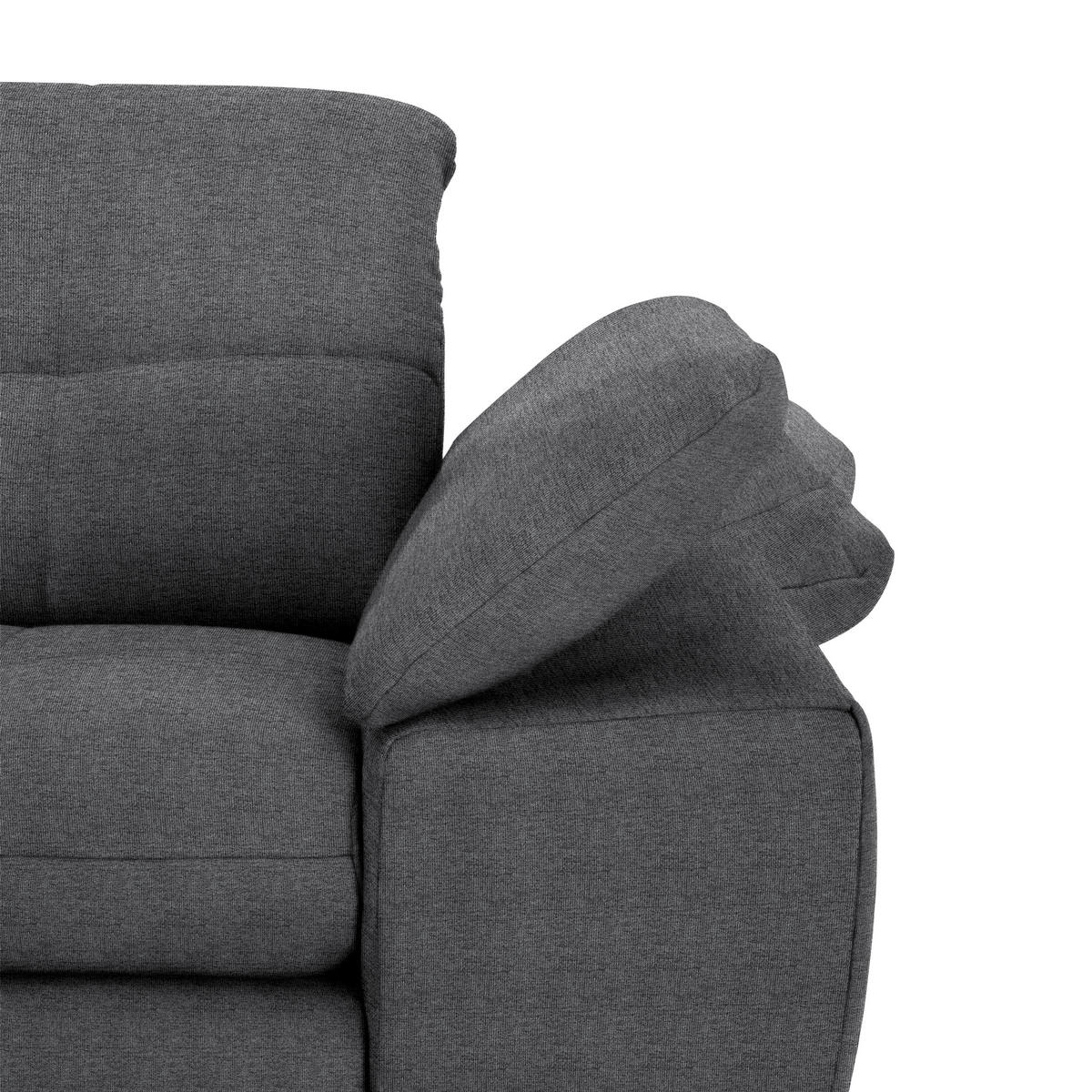ECKSOFA  in Webstoff Dunkelgrau  180/265 cm  - Dunkelgrau/Schwarz, Design, Textil/Metall (180/265cm) - Carryhome