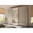 SCHWEBETÜRENSCHRANK 249/222/68 cm 3-türig Alufarben, Sandfarben  - Sandfarben/Alufarben, KONVENTIONELL, Glas/Holzwerkstoff (249/222/68cm) - Moderano