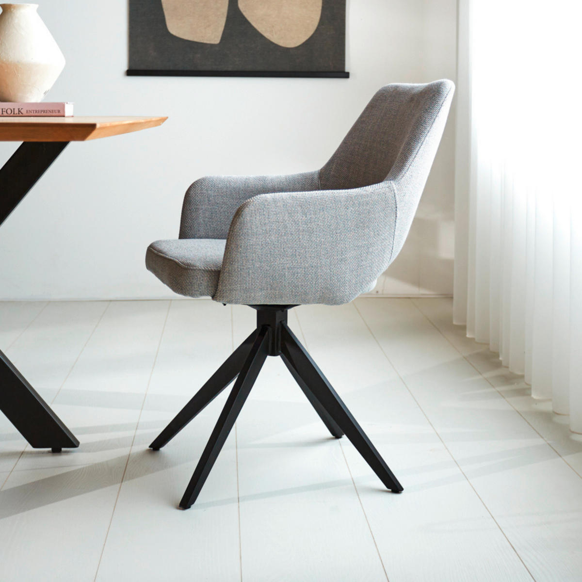 ŽIDLE, šedá - šedá/černá, Moderní, kov/textil (54,5/85/61,5cm) - MID.YOU