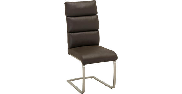 SCHWINGSTUHL in Metall, Textil Edelstahlfarben, Dunkelbraun - Edelstahlfarben/Dunkelbraun, Design, Textil/Metall (49/74/44cm) - Cantus