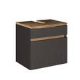 WASCHBECKENUNTERSCHRANK 61/55/40 cm  - Eiche Wotan/Graphitfarben, Natur, Holzwerkstoff (61/55/40cm) - Xora
