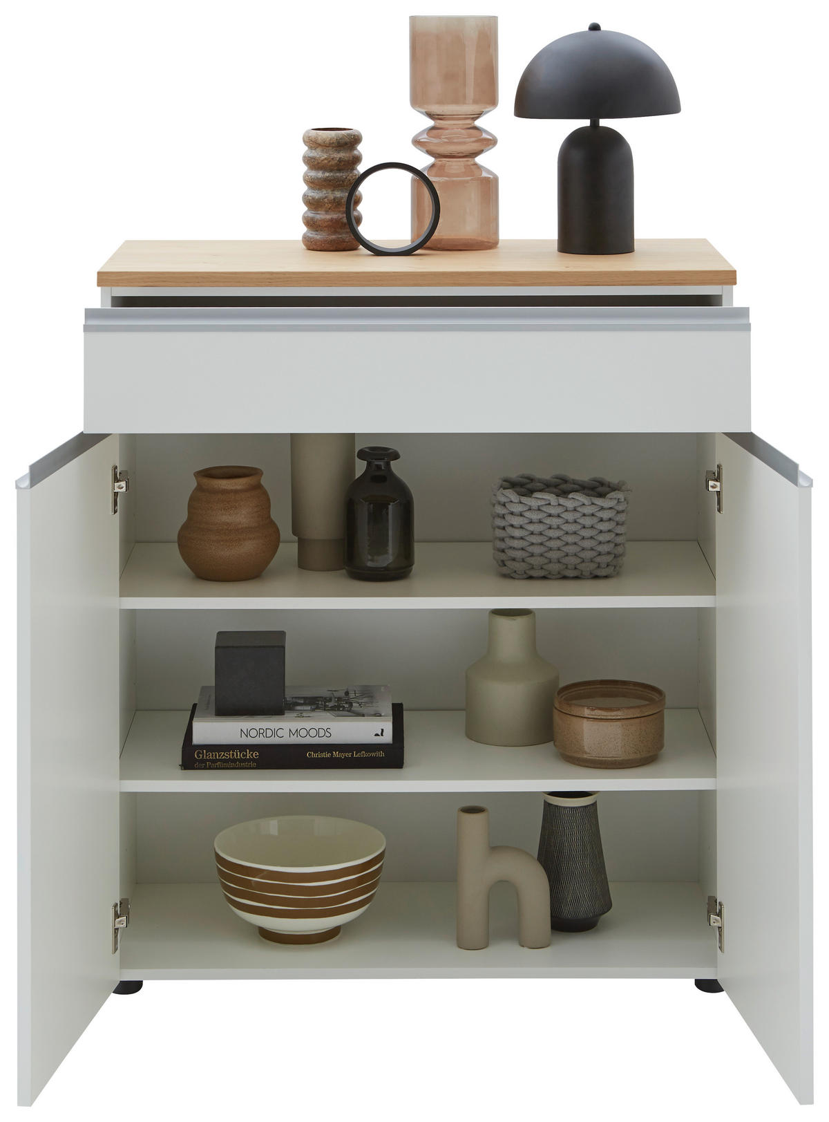 KOMMODE  in 90/102/41 cm  - Eichefarben/Silberfarben, Design, Holz/Holzwerkstoff (90/102/41cm) - Dieter Knoll