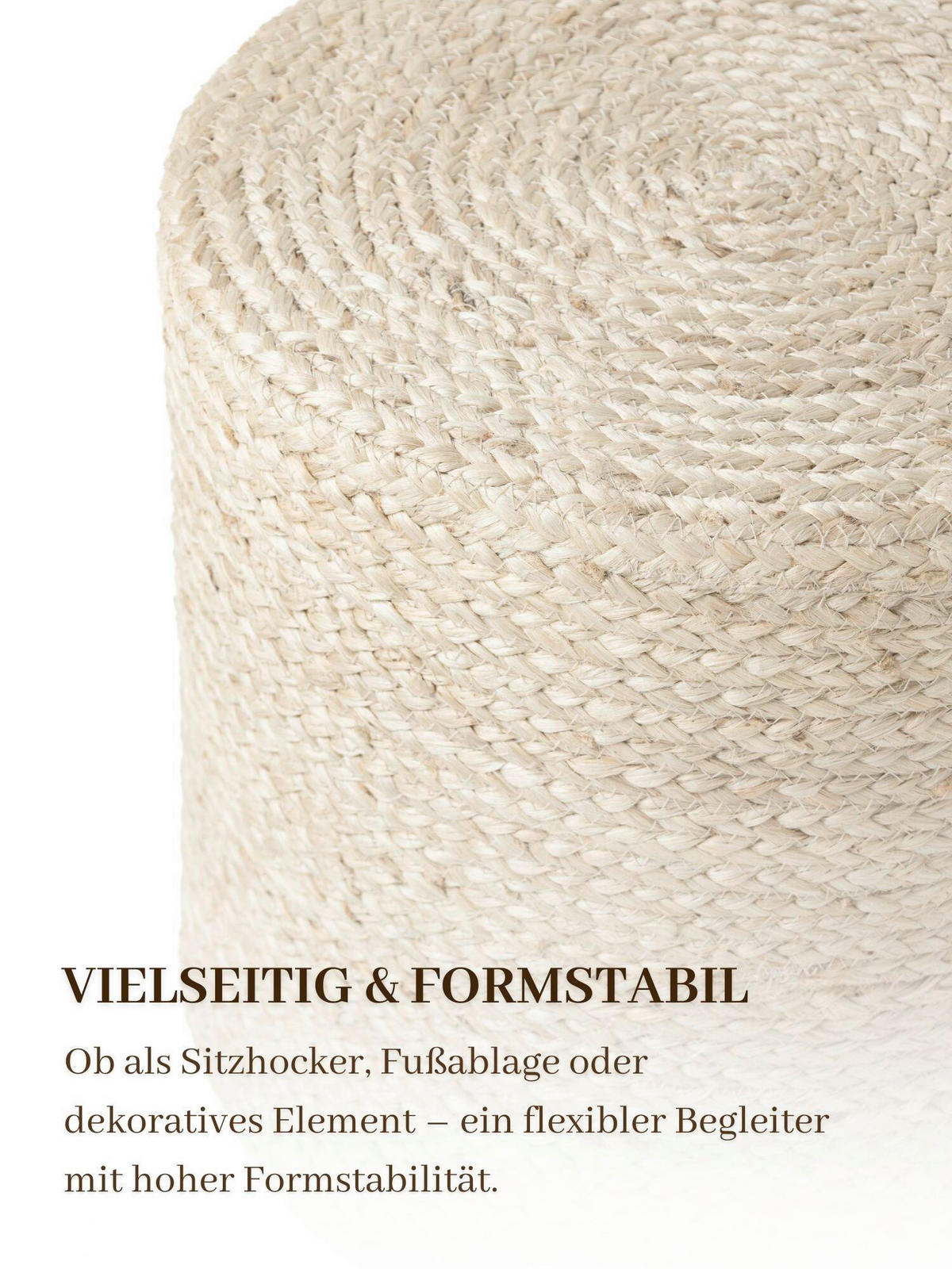 POUF Struktur Uni 40/40/40 cm  - Creme, Basics, Textil (40/40/40cm)