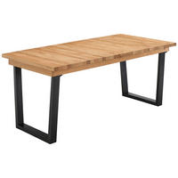ESSTISCH Eiche Bianco rechteckig  ausziehbar  - Eiche Bianco/Schwarz, LIFESTYLE, Holz/Metall (190-240/95/75cm) - Linea Natura