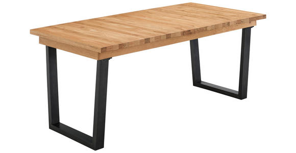 ESSTISCH Eiche Bianco rechteckig  ausziehbar  - Eiche Bianco/Schwarz, LIFESTYLE, Holz/Metall (190-240/95/75cm) - Linea Natura