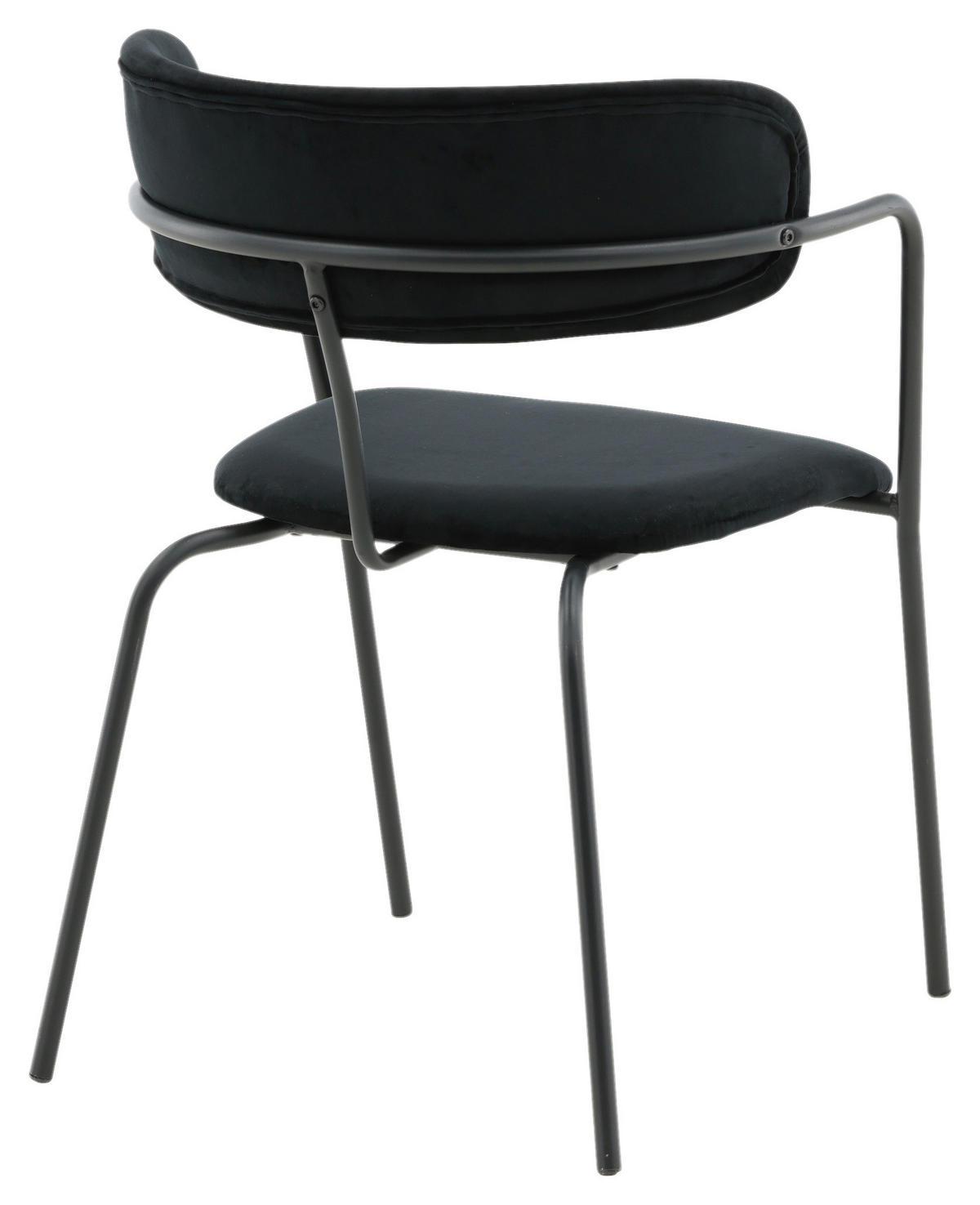 STUHL-SET 2 Stück  in Stahl Samt  - Schwarz, Design, Textil/Metall (58/79/61cm) - Livetastic