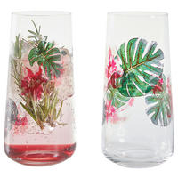 LONGDRINKGLAS Sommersonett 614 ml 2-teilig  - Rosa/Grün, LIFESTYLE, Glas (6,6/16,6cm) - Ritzenhoff