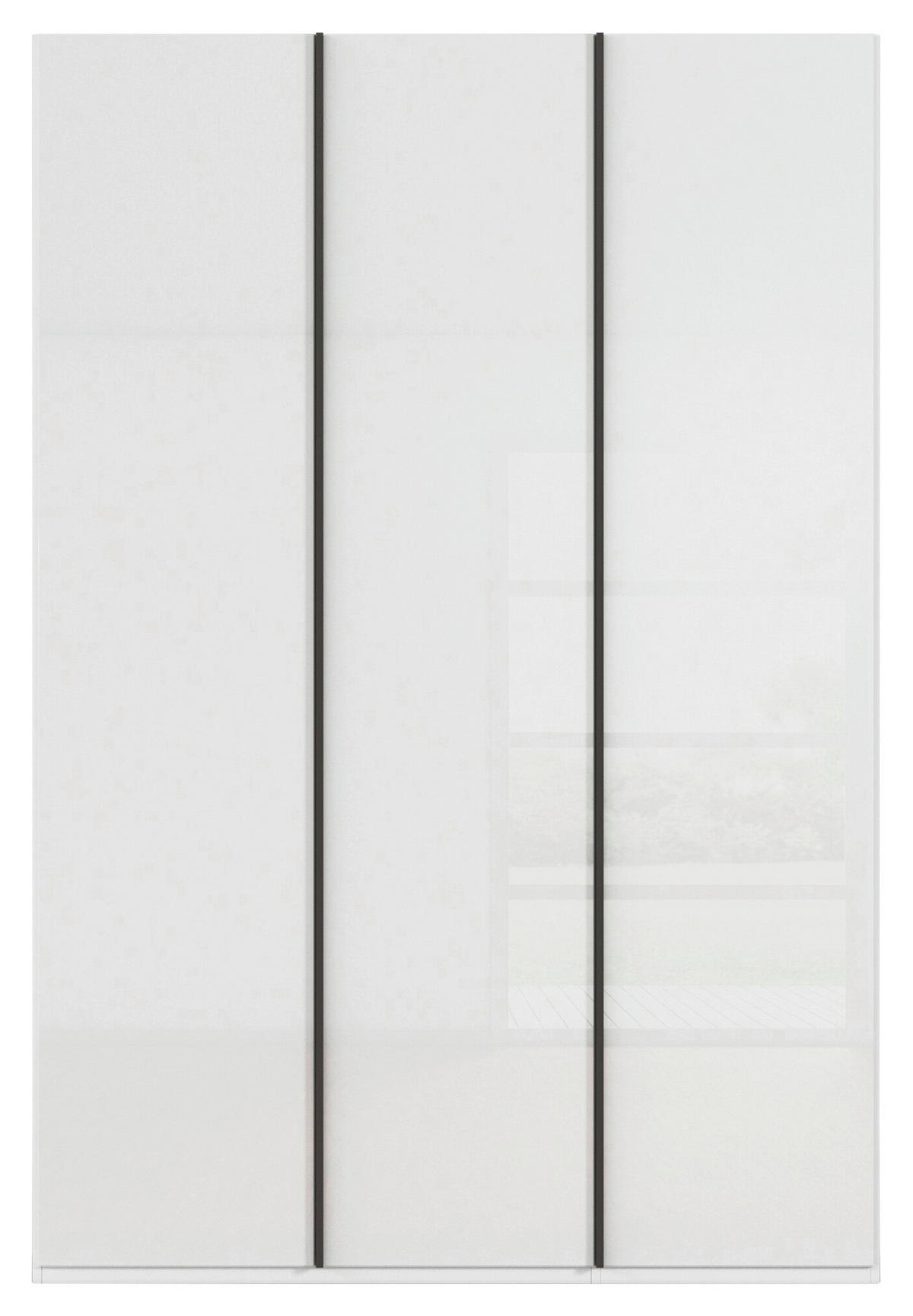 DREHTÜRENSCHRANK 151/235/61 cm,  in Weiß, 3-türig  - Graphitfarben/Weiß, Basics, Glas/Holzwerkstoff (151/235/61cm) - Novel